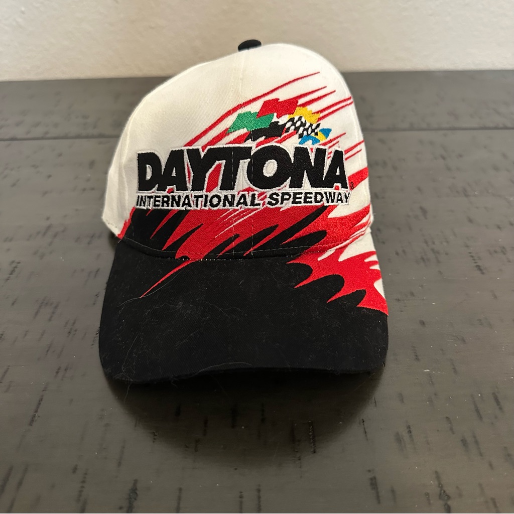 Vintage Daytona International Speedway Paint Splatter Strapback Hat